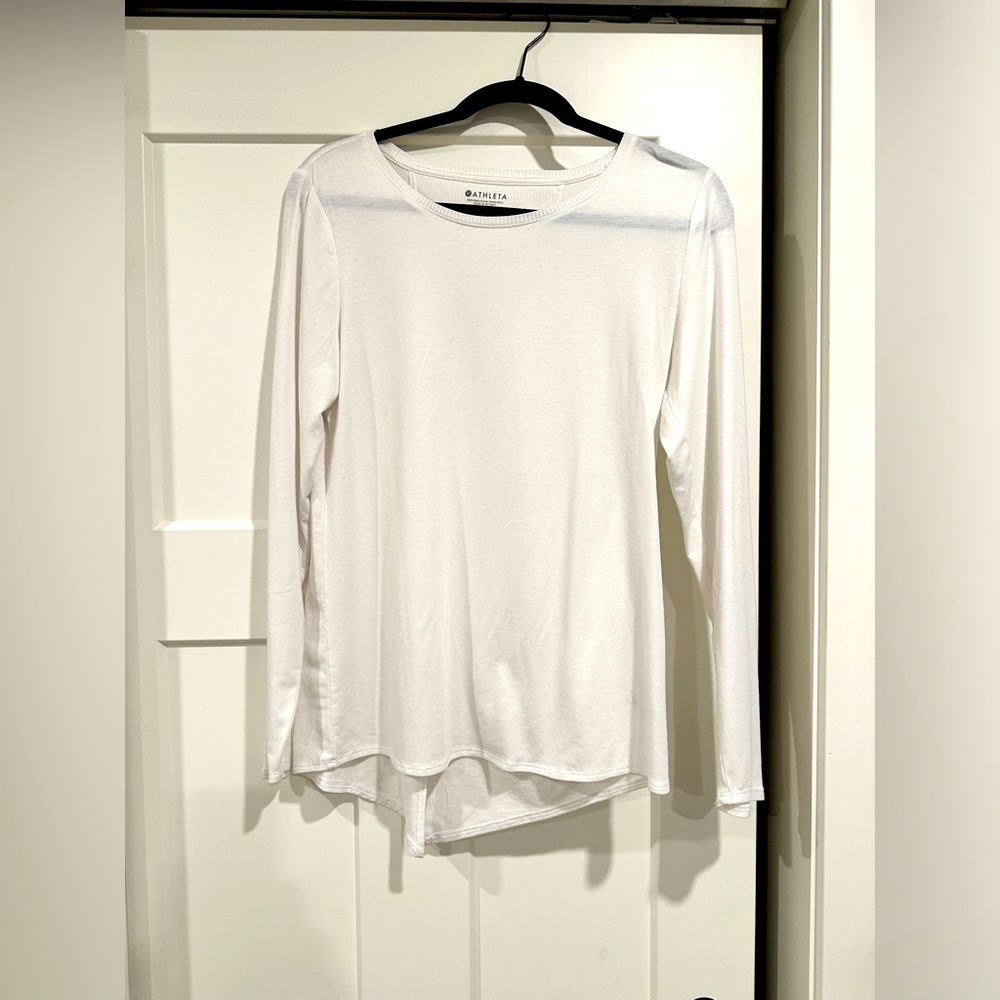 White Athleta Long Sleeve Shirt